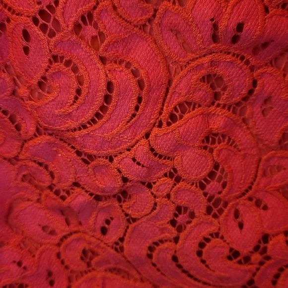 EUC red lace sweetheart neckline fittd tank top - Picture 5 of 9